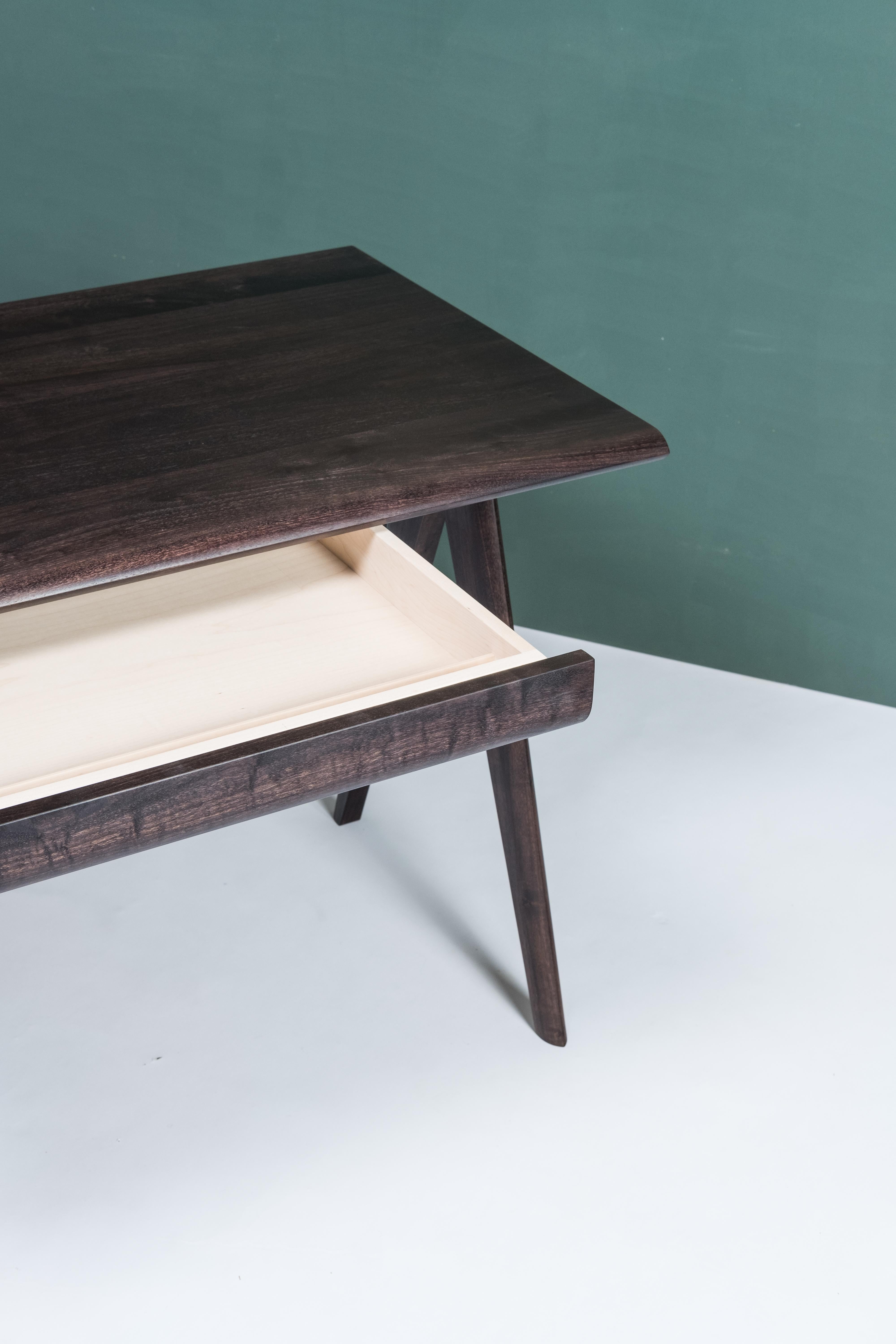 Crest Desk by Tretiak Works, Oxidized Walnut Handmade Contemporary Desk In New Condition For Sale In Portland, OR