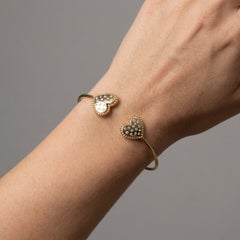 Crest Diamond Aurora 14K (or 18k upon request) Yellow Gold Cuff Bracelet