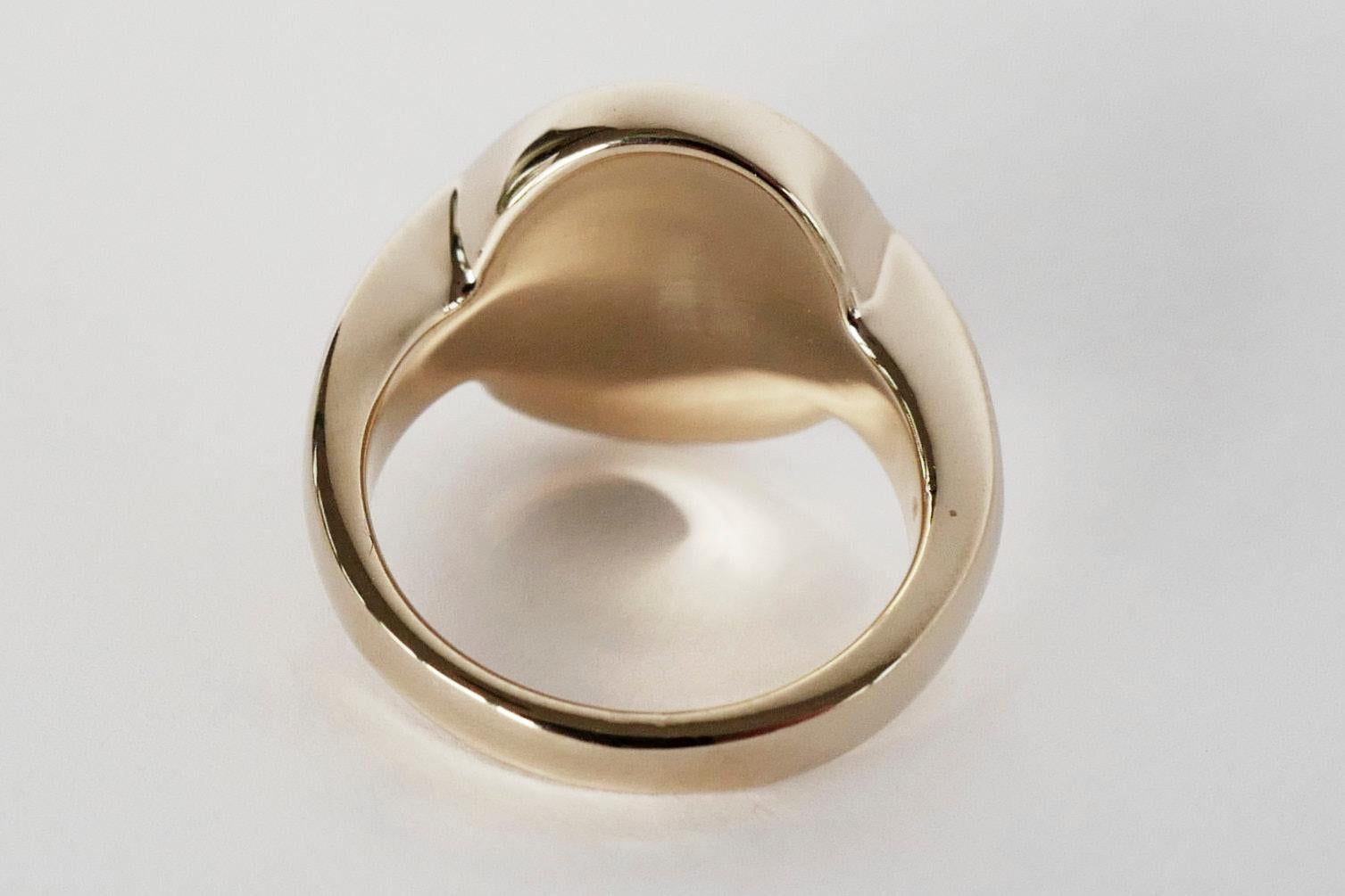 Crest Ring Signet Ring White Diamond 14k Gold Skull Memento Mori Style J Dauphin
J Dauphin signature piece 