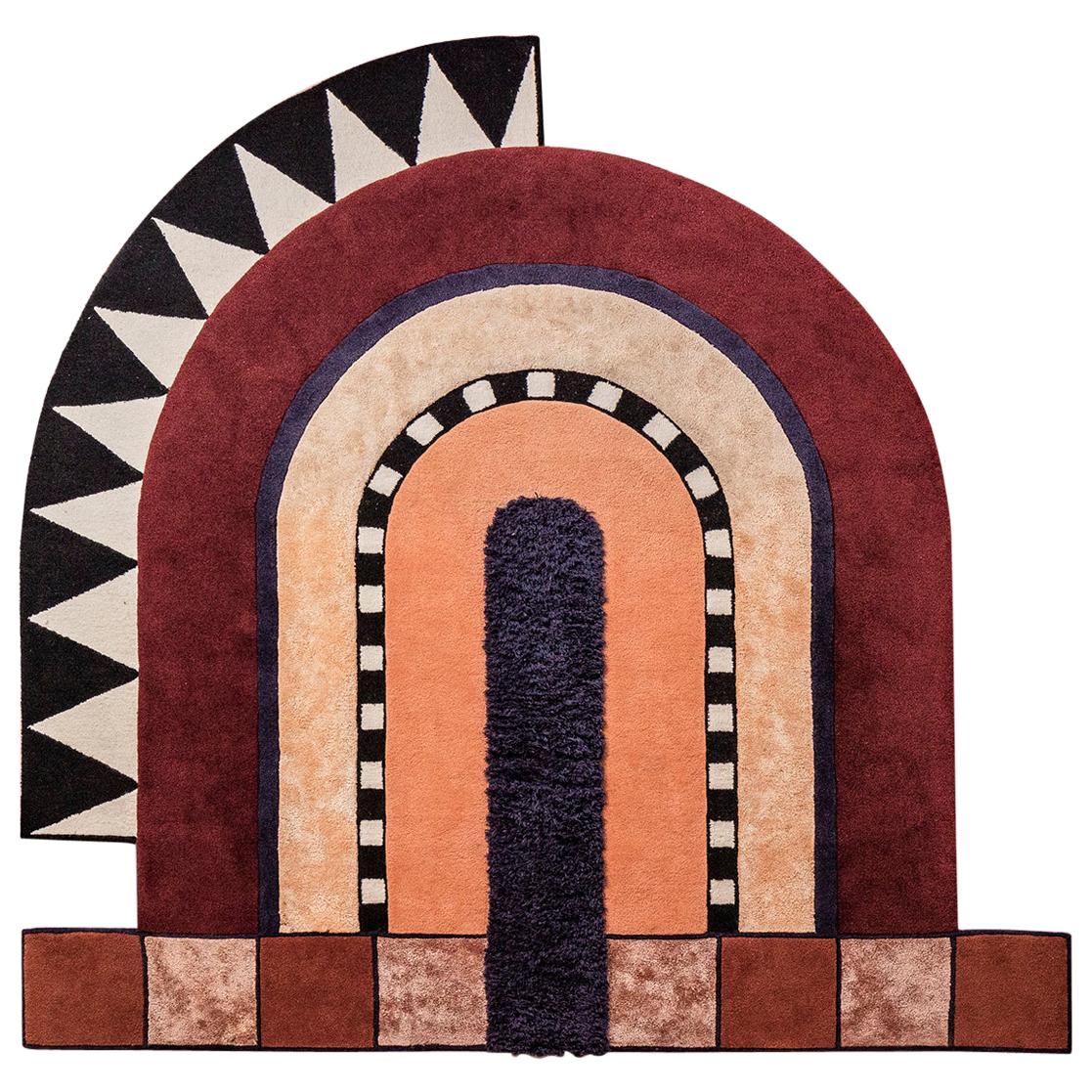 Crest II Track von MONIOMI, Handgetufteter Teppich aus Wolle Mehrfarbig Graphic Rug im Angebot
