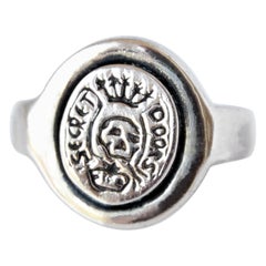 Crest Signet Ring Oro Victoriano