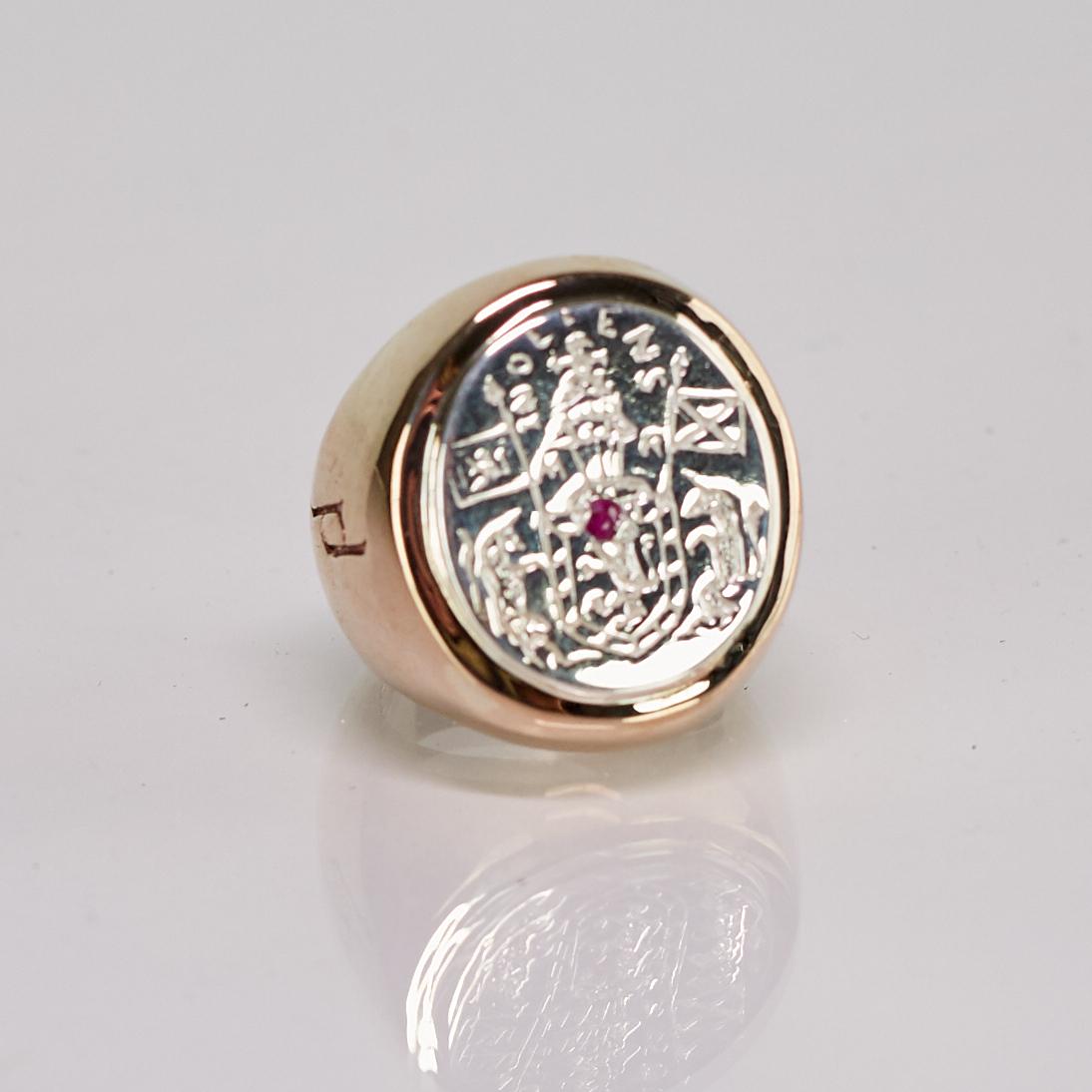 ruby signet ring silver