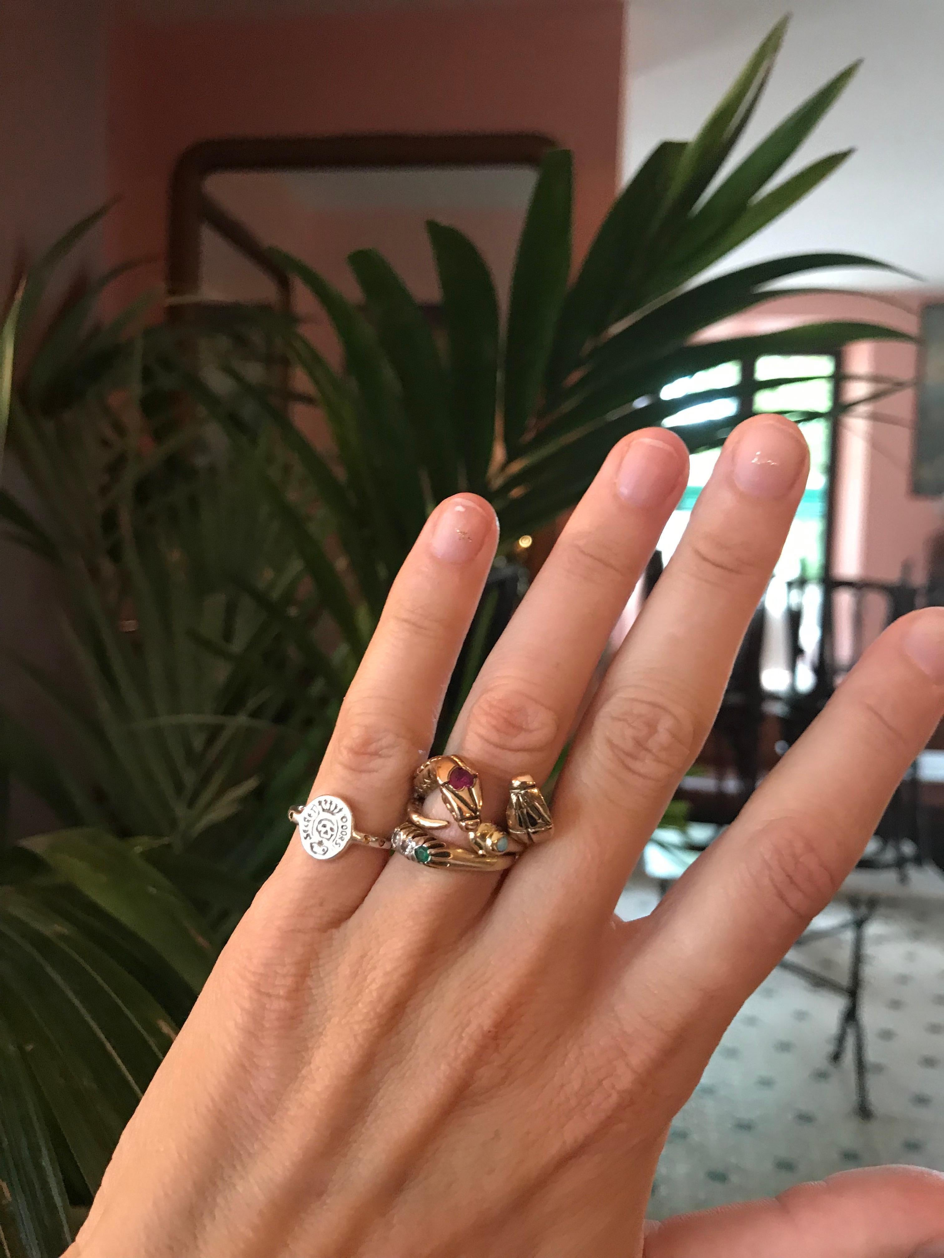 Anello Crest Signet Skull in stile vittoriano Unisex in vendita 2