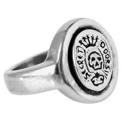 Crest Wappen Siegel Totenkopf Ring Weißgold Herrenring J Dauphin