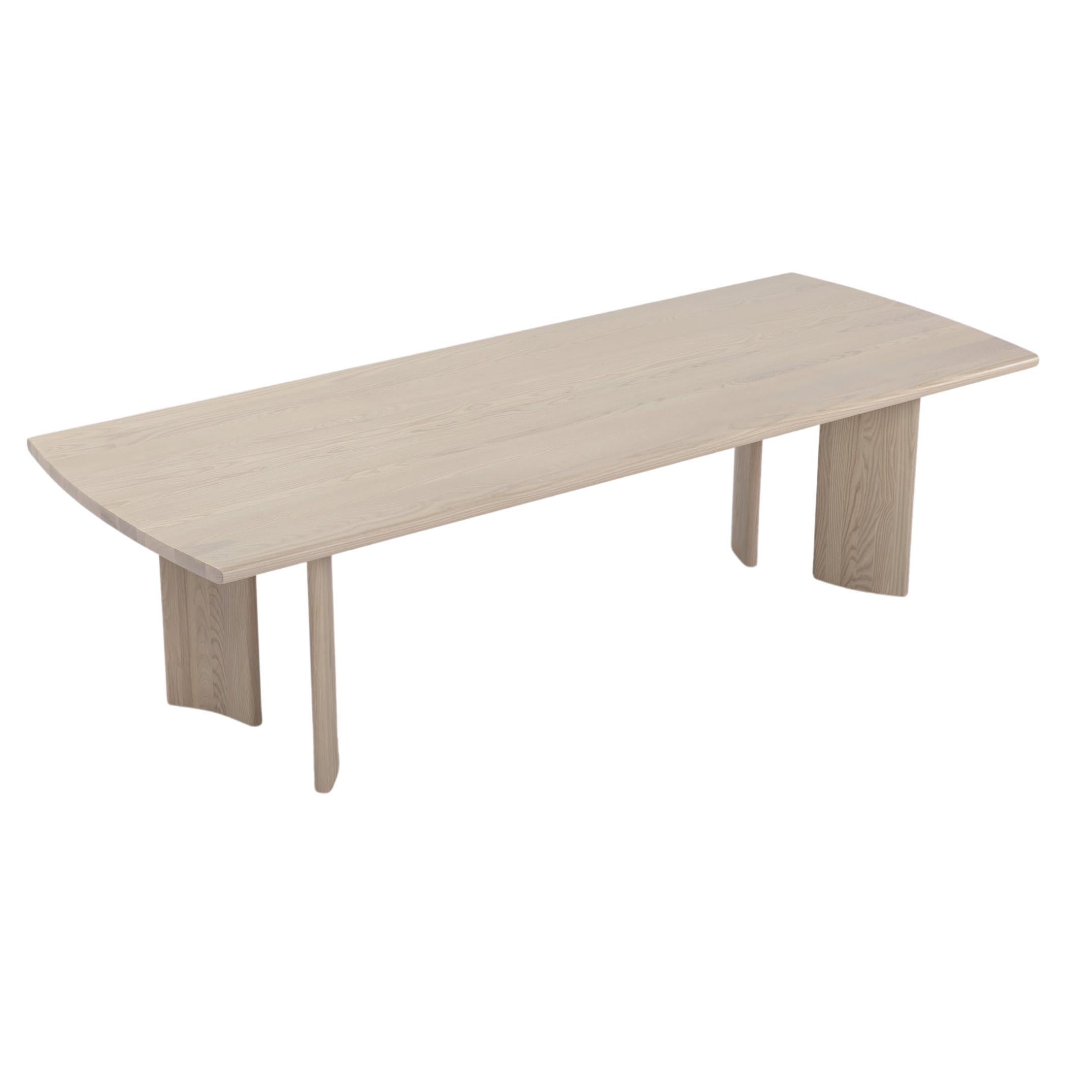 Crest 108" Dining Table Nude, Minimalist Dining Table in FSC White Ash