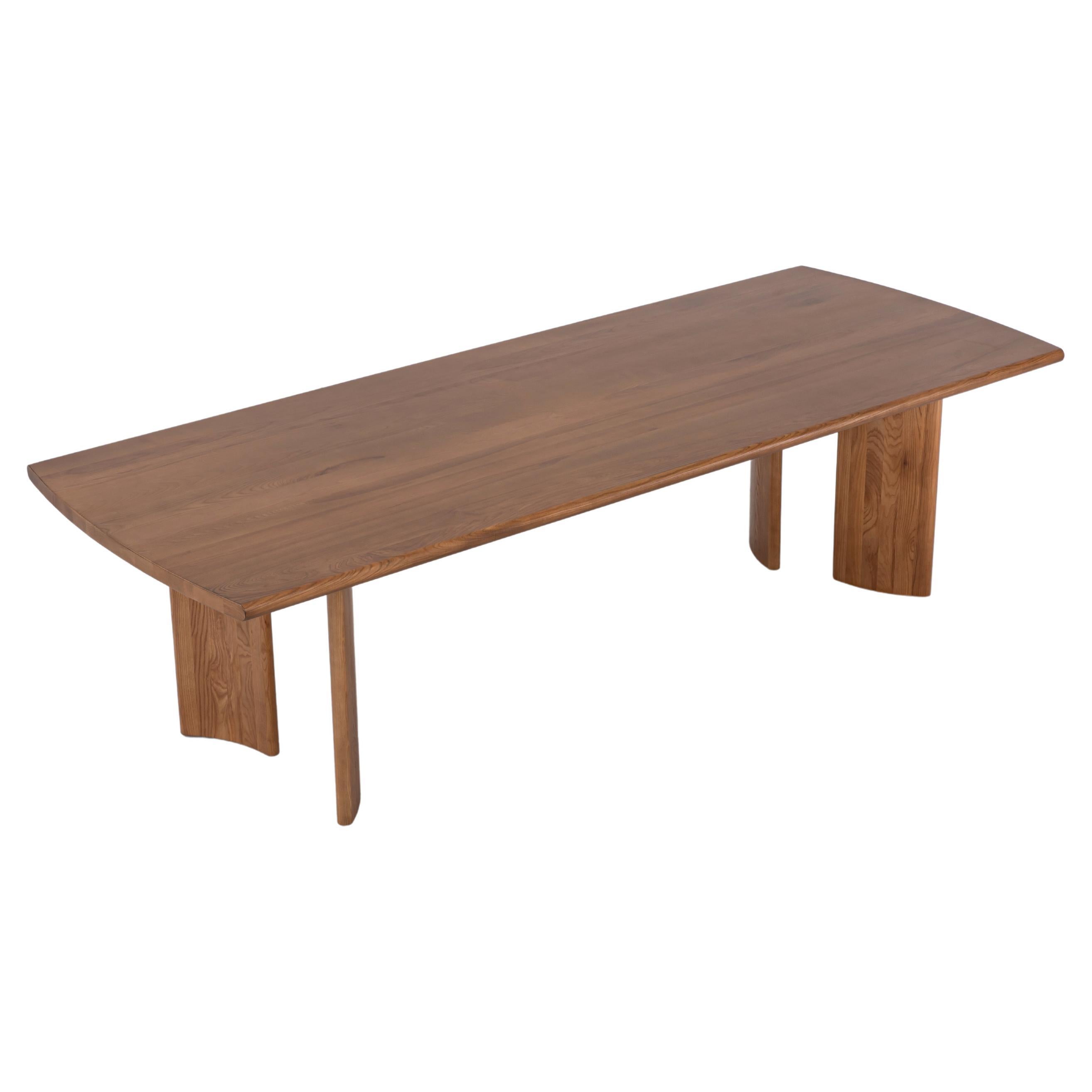 Crest Table 108" in Sienna, Minimalist Dining Table in FSC White Ash Wood