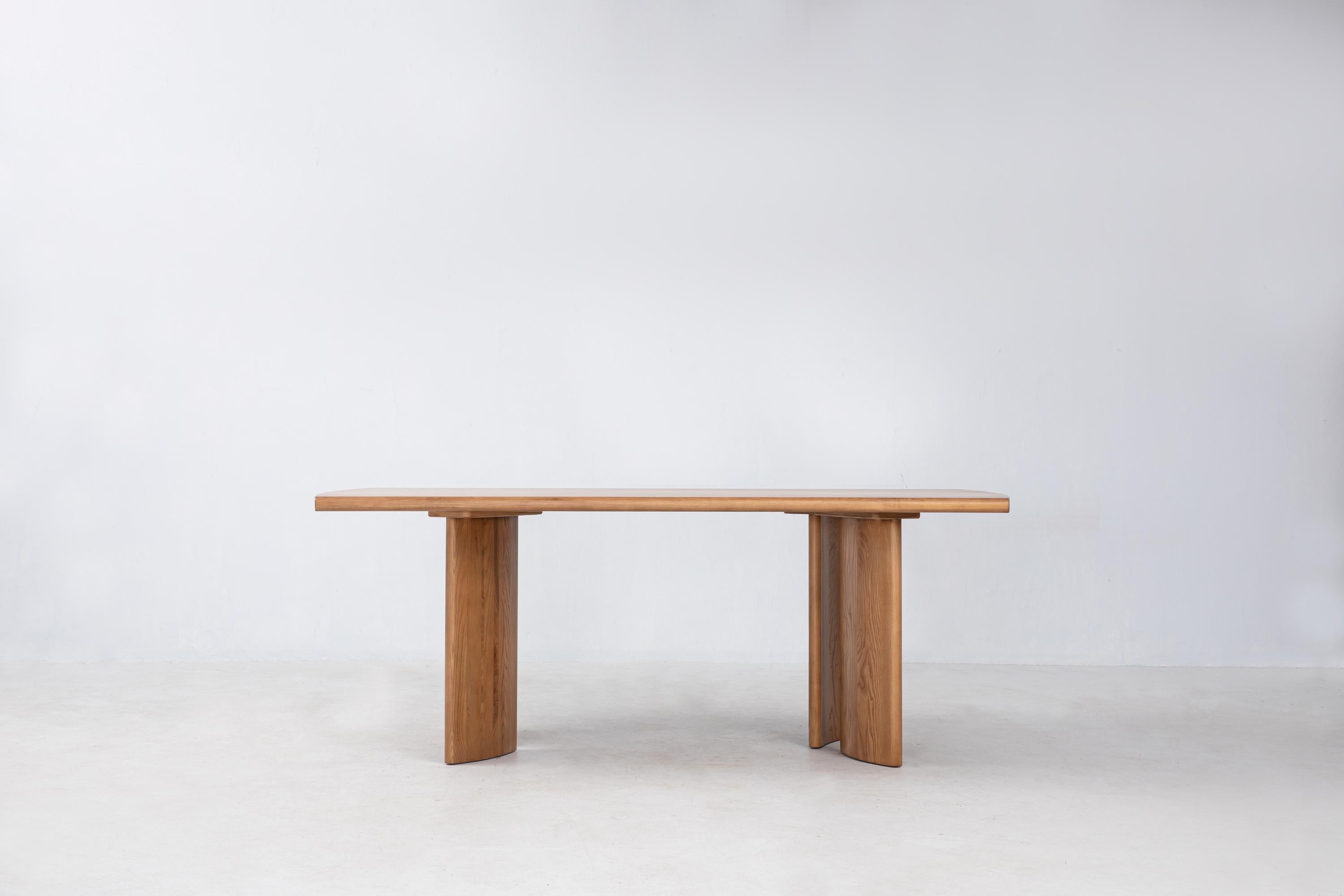 Sun at Six is a contemporary furniture design studio that works with traditional Chinese joinery masters to handcraft our pieces using traditional joinery. The crest table is our statement, large dining table. Legs detached for shipping.

Great