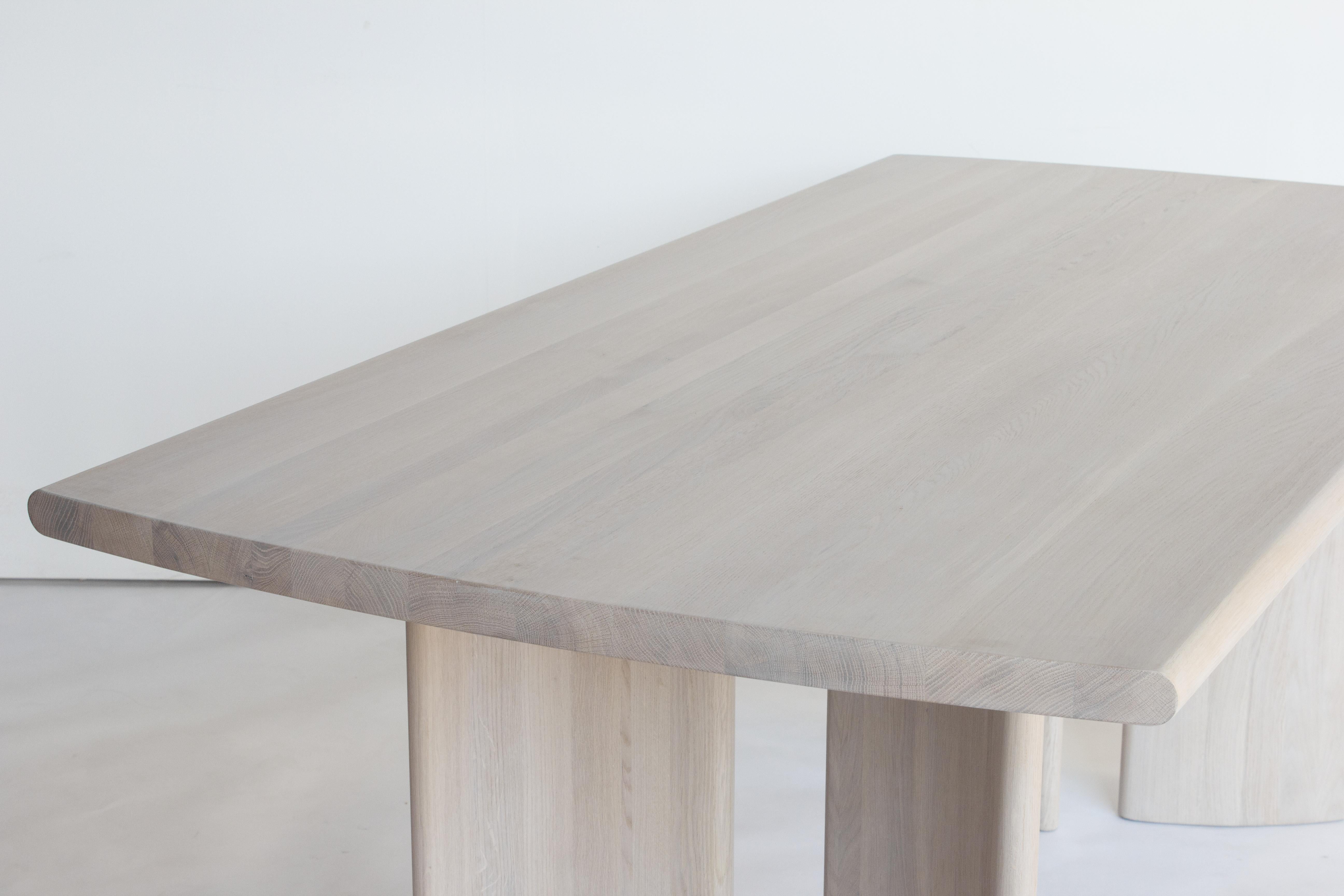 Crest Table by Sun at Six, Nude, Minimalist Dining Table in Wood In New Condition In San Jose, CA