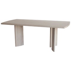 Crest Table, Nude, Minimalist Dining Table in Wood
