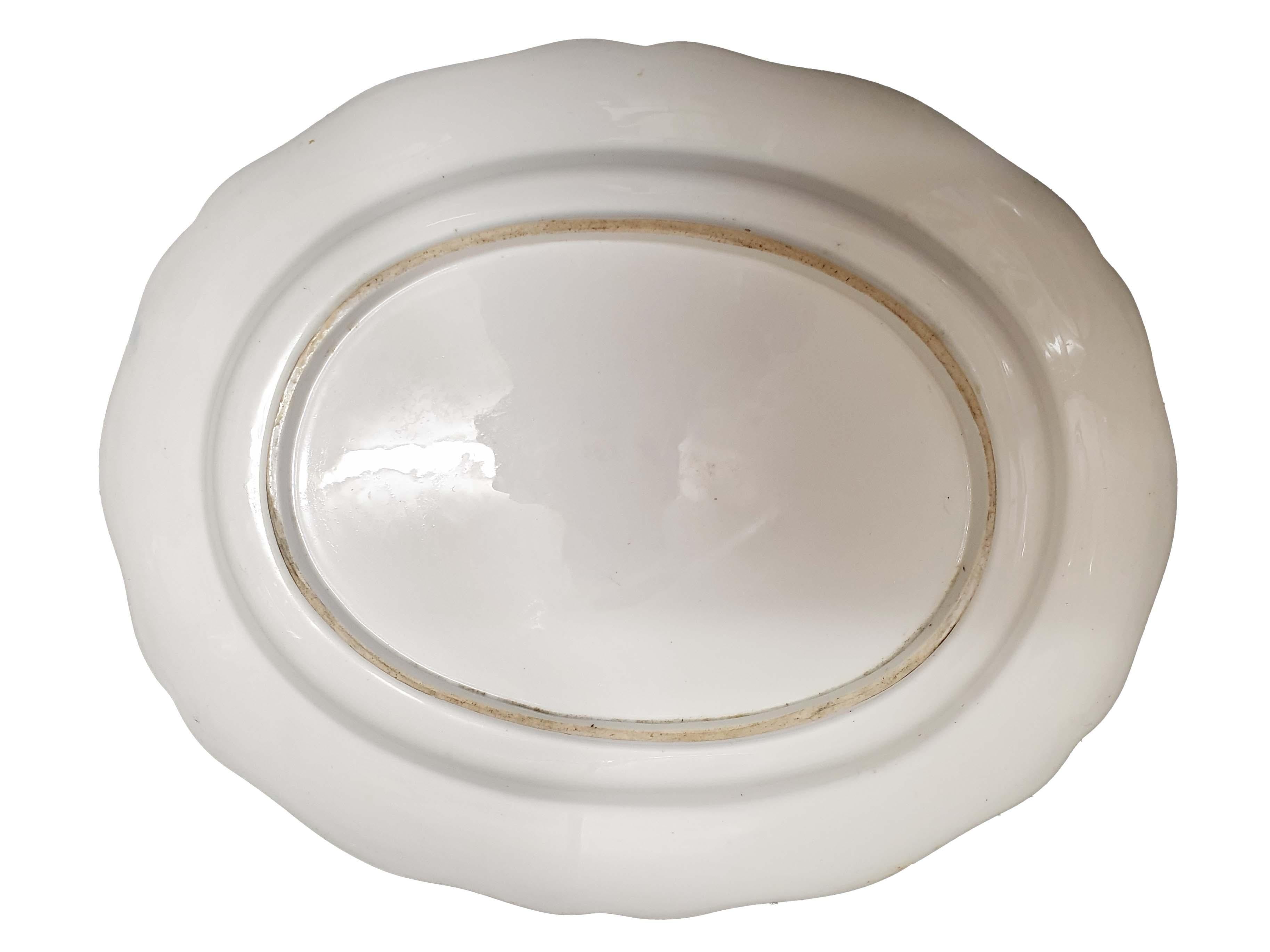 Porcelain Crested 19th Century Serving Platter For Sale