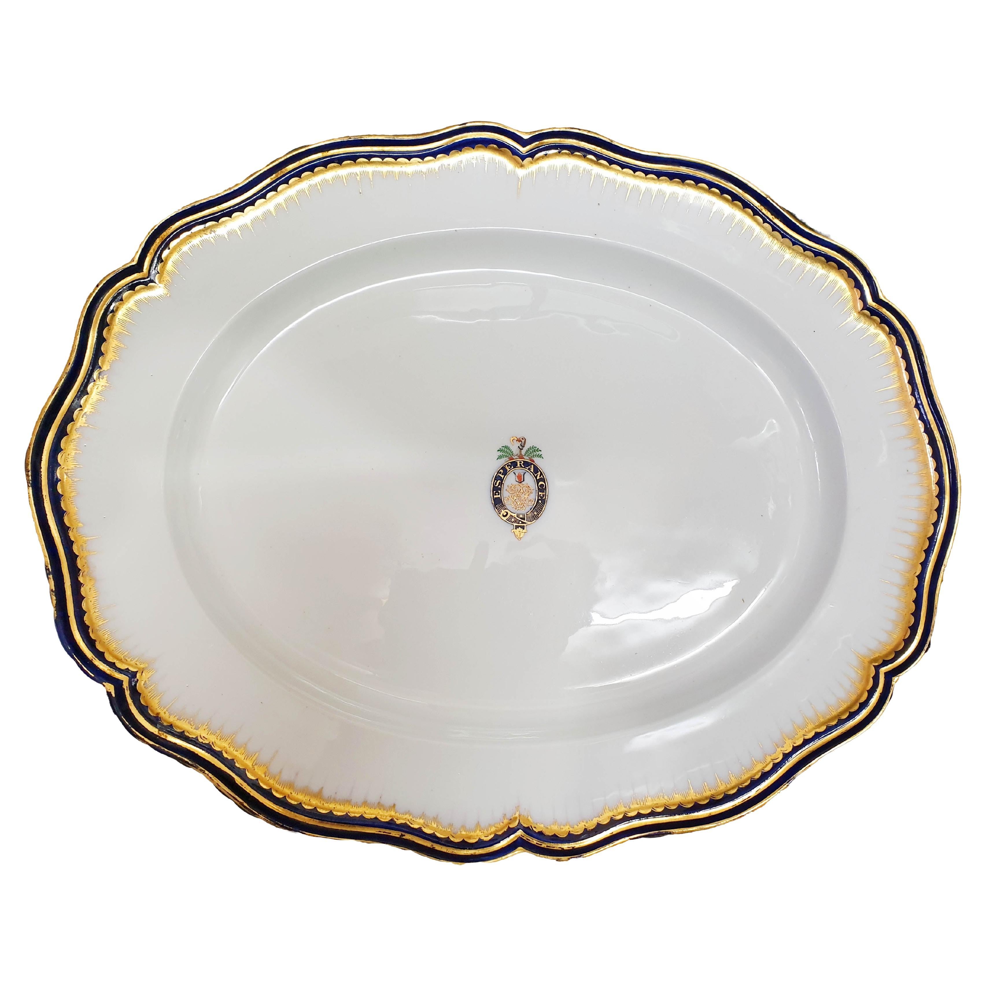 Crested 19th Century Serving Platter For Sale