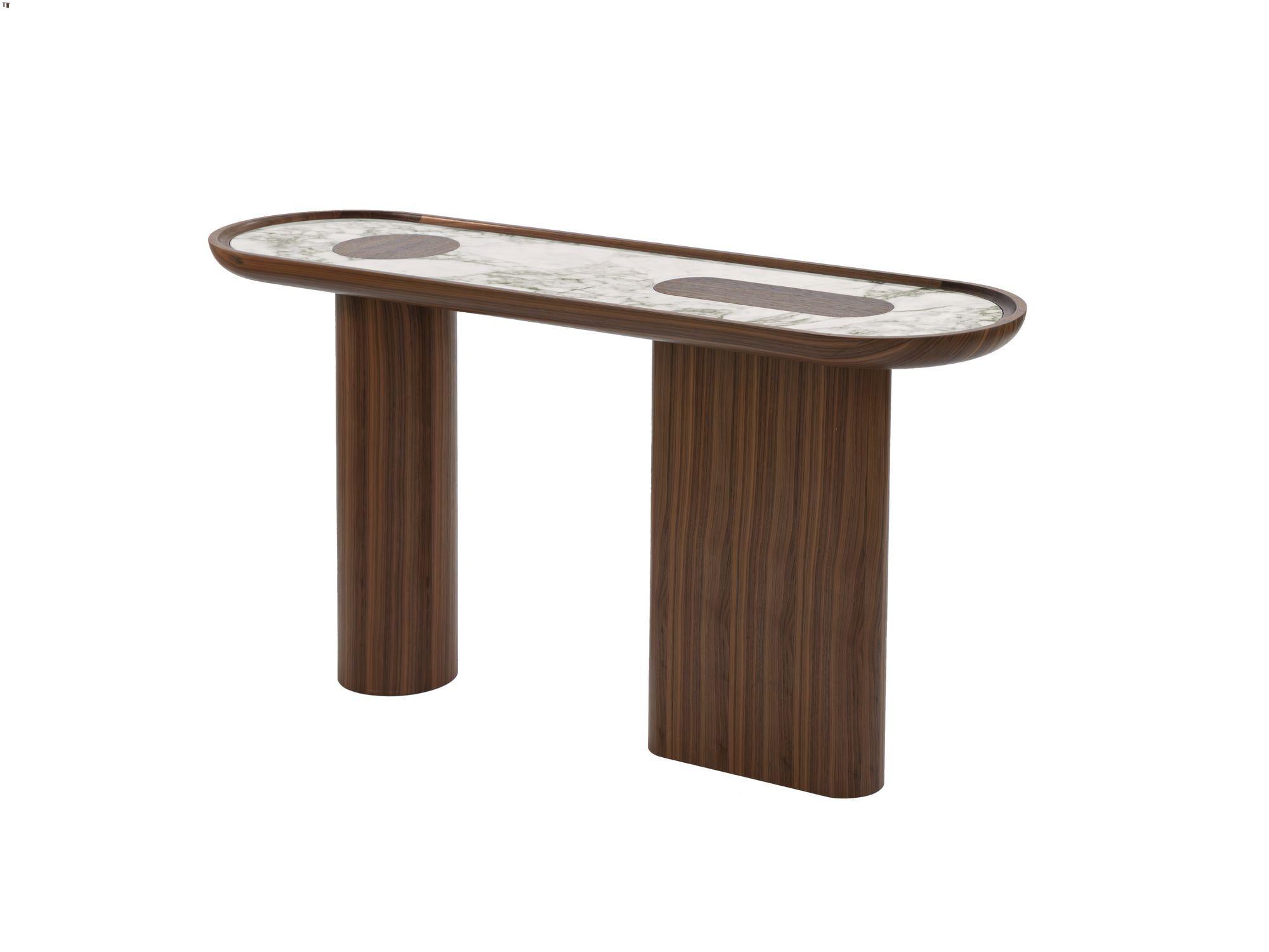 Console CRETA in noce e marmo in vendita 4