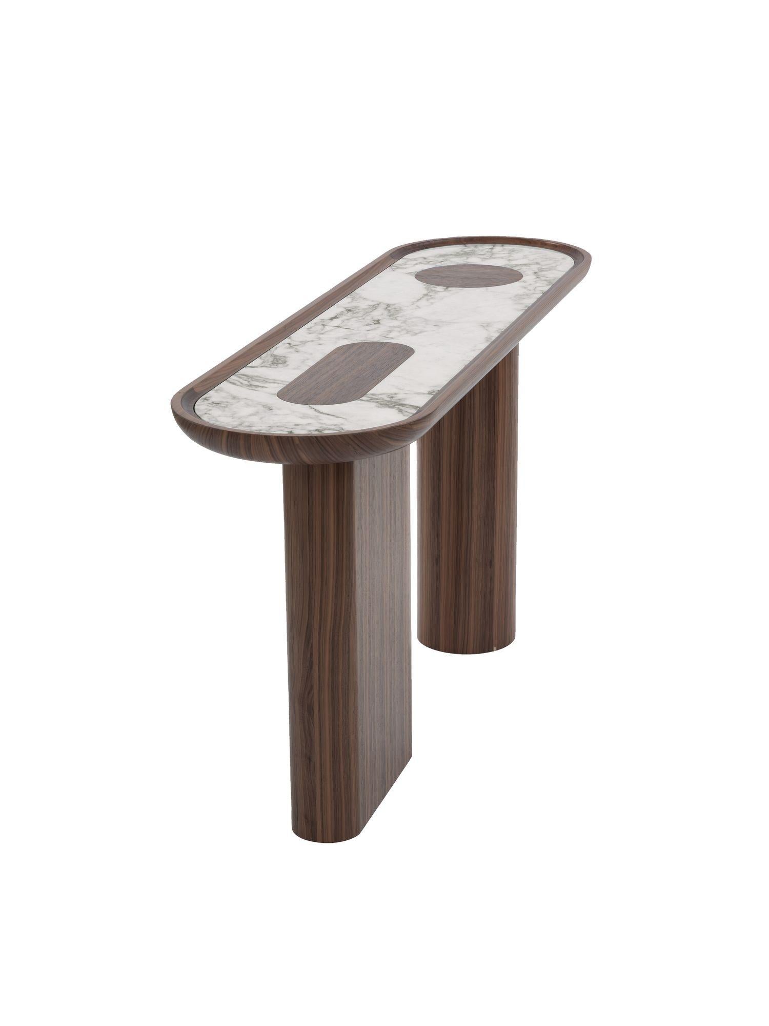Console CRETA in noce e marmo in vendita 6
