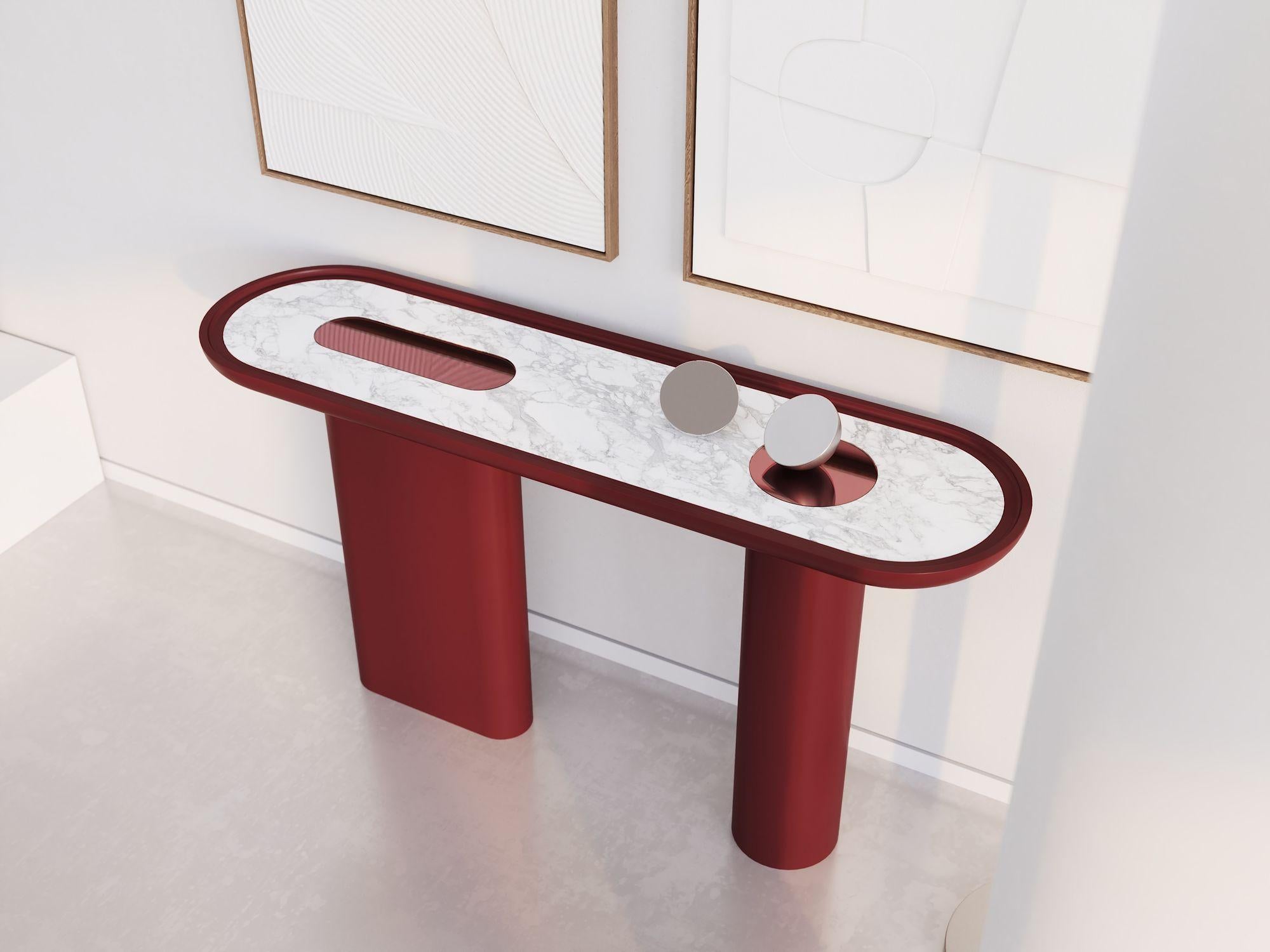 Contemporary Creta Wine Red Lacquered For Sale