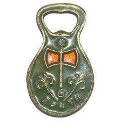 Vintage Crete (KPHTH) Brass and Enamel Bottle Opener