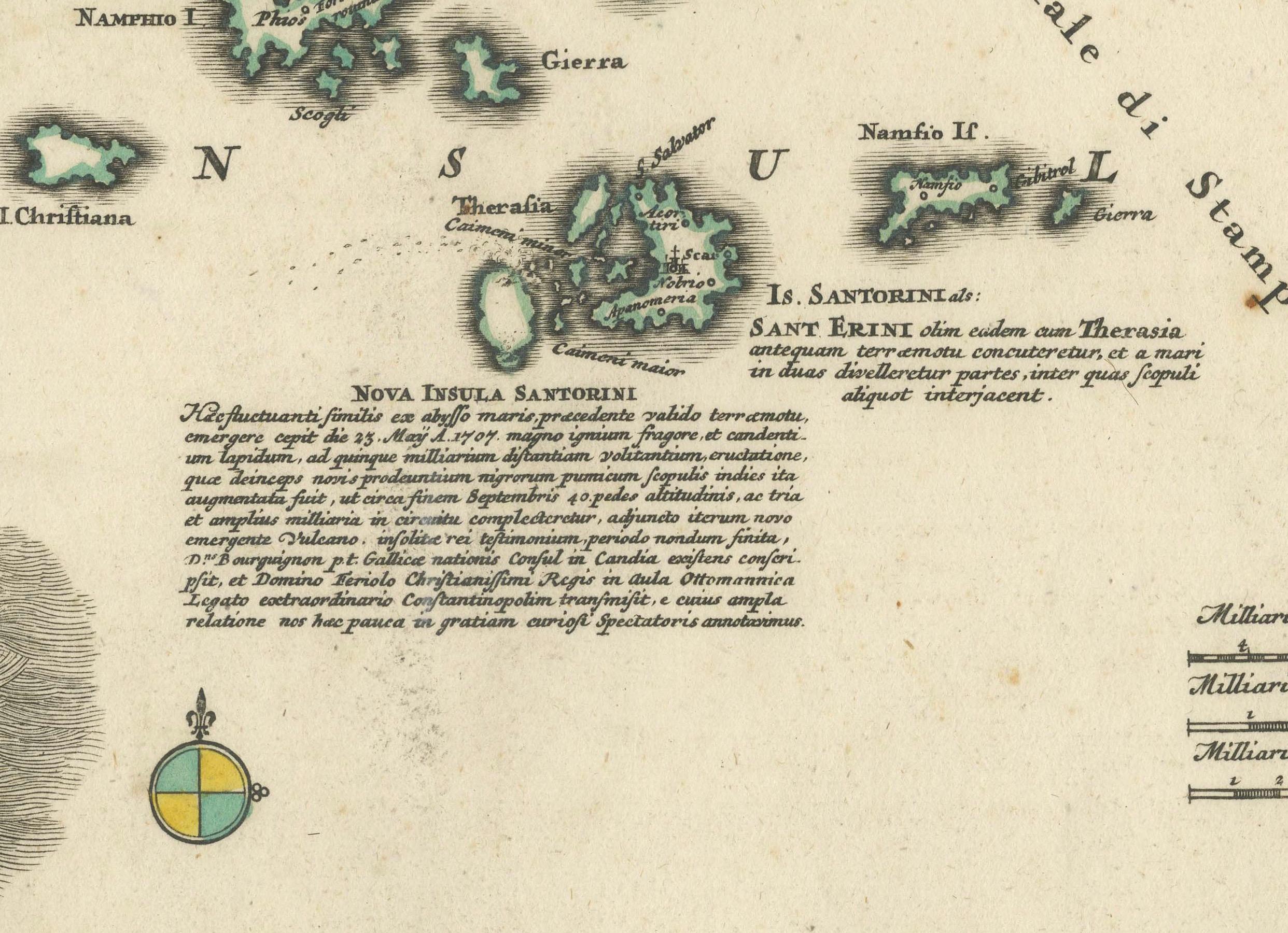 Engraved Crete Map 1749 – Homann Heirs Engraving of Candia with Aegean Islands For Sale