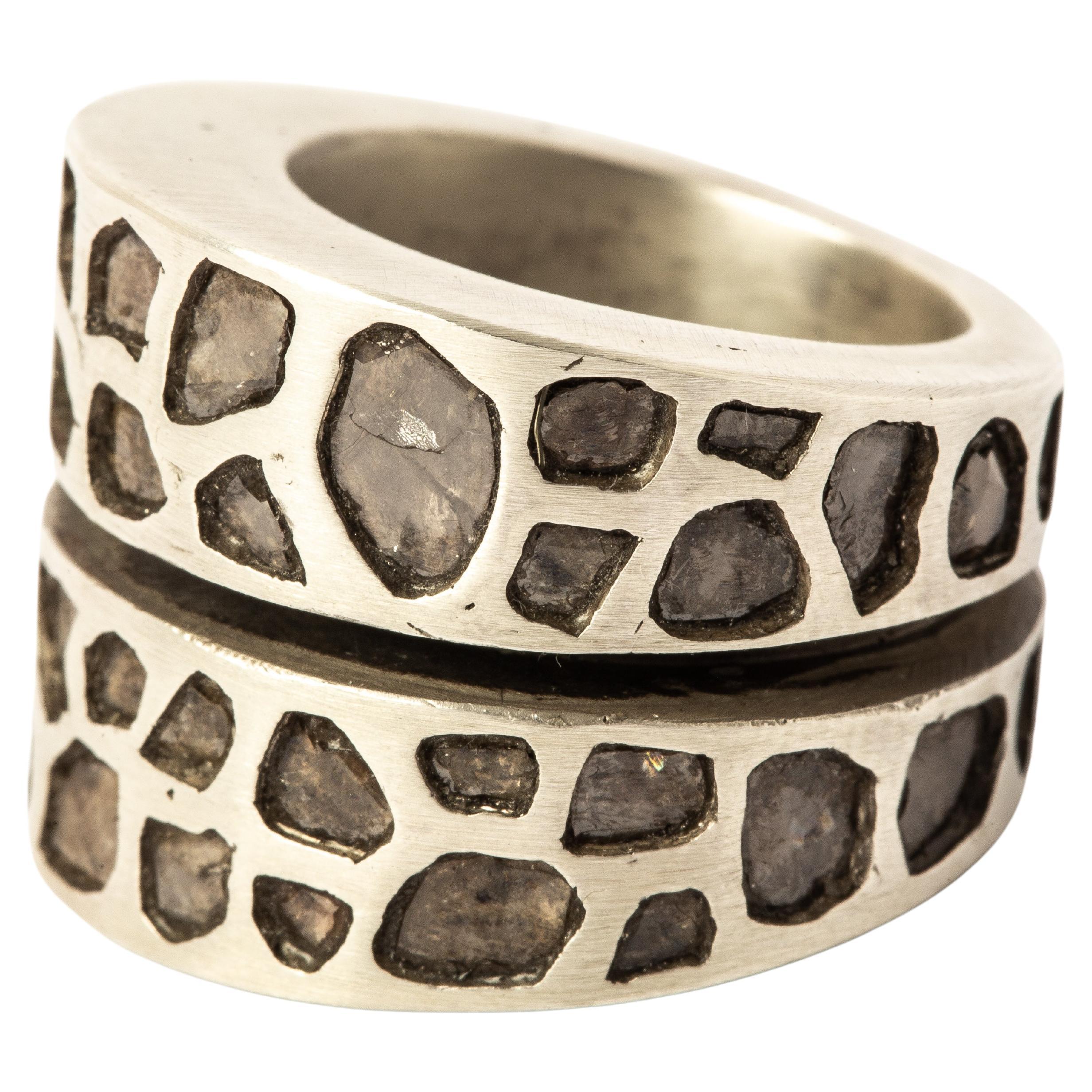 For Sale:  Crevice Ring (Mega Pavé, Wide, DA+DIA)