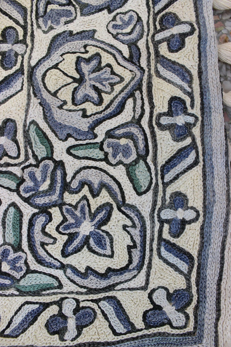 Crewel Embroidered Area Rug or Tapestry For Sale at 1stDibs