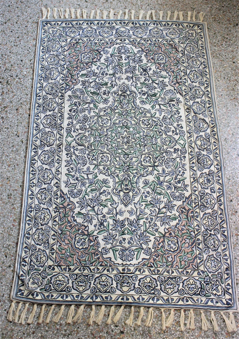 Crewel Embroidered Area Rug or Tapestry For Sale at 1stDibs