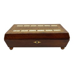 Cribbage Board Spielkartenbox:: Mahagoni mit exotischen Intarsien Englisch:: ca. 1880
