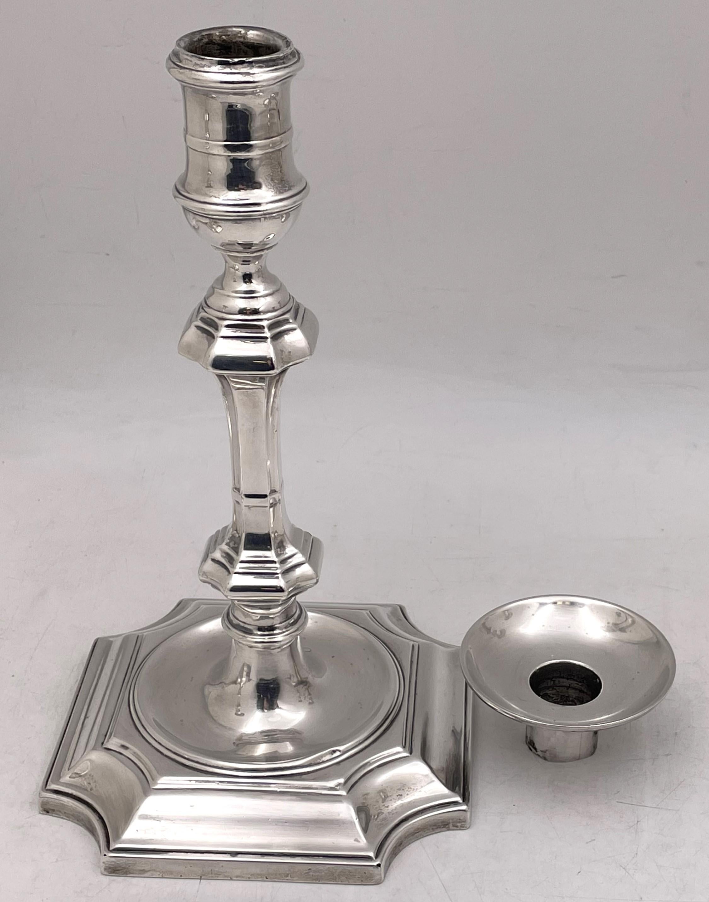 Crichton & Co. Set of 4 English Sterling Silver 1924 Candlesticks Art Deco Style For Sale 4