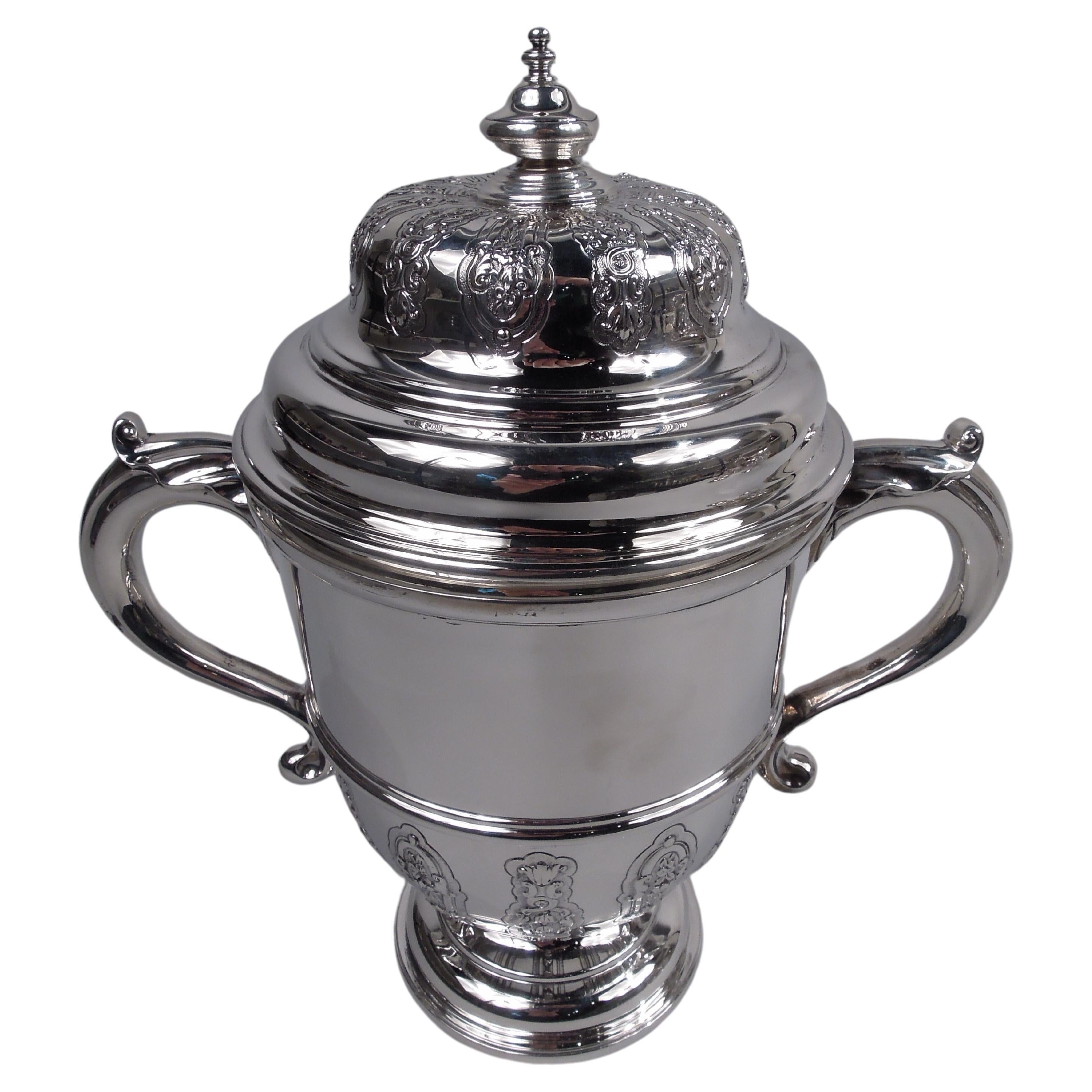 Crichton English Neoclassical Sterling Silver Covered Urn 1916 For Sale