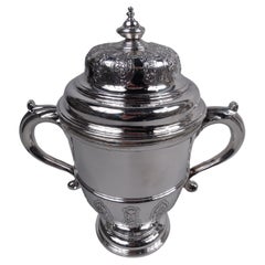 Crichton English Neoclassical Sterling Silver Covered Urn 1916