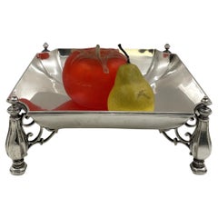 Crichton English Sterling Silver 1923 Footed Centerpiece Bowl in Art Deco Style