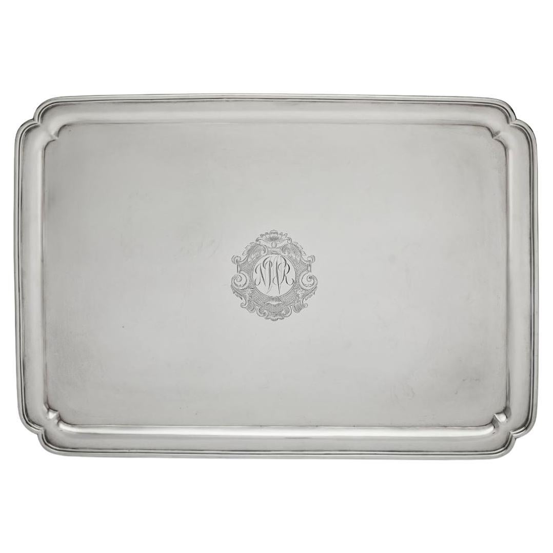 Crichton English Sterling Silver Massive Tray Platter from 1927 Art Deco