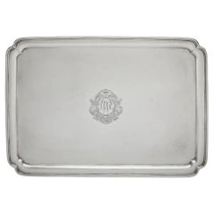 Crichton English Sterling Silver Massive Tray Platter from 1927 Art Deco