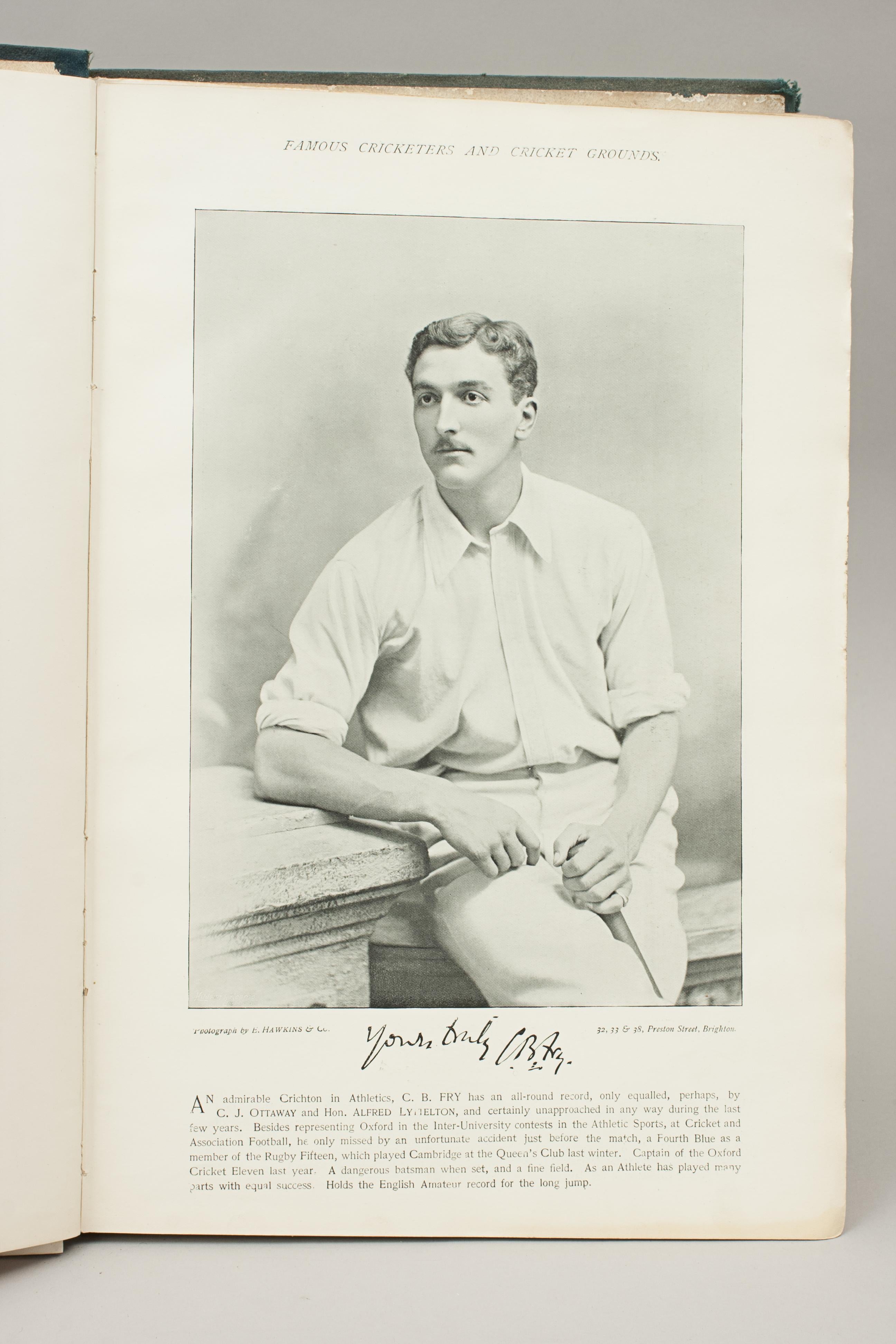 Late 19th Century Cricket Book, Famous Cricketers and Cricket Grounds, 1895