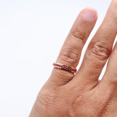 CRIERI Bold Eternity Ring Band In 18Kt Rose Gold With 1.01 Cwt Vivid Red Rubies