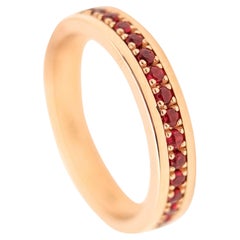 CRIERI Bold Eternity Ring Band In 18Kt Yellow Gold With 1 Ct. Vivid Red Rubies