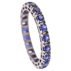 CRIERI Classic Eternity Band 18Kt Blackened Gold & 1.50 Cwt Vivid Blue Sappires