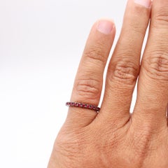 CRIERI Classic Eternity Ring Band 18Kt Blackened Gold With 0.84 Cwt Red Rubies
