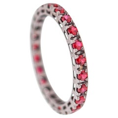 CRIERI Classic Eternity Ring Band 18Kt Blackened Gold With 0.84 Cwt Red Rubies