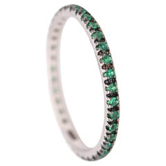 CRIERI Classic Eternity-Ring aus 18-karätigem Weißgold mit kolumbianischen Smaragden (0,76 Cwt)