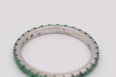 CRIERI Classic Eternity Ring Band 18Kt White Gold & 1.12 Cwt Colombian Emeralds