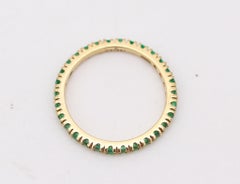 CRIERI Classic Eternity Ring Band 18Kt Yellow Gold & 0.90 Ct Colombian Emeralds