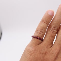 CRIERI Classic Eternity Ring Band In 18Kt Black Gold With 1.47 Cwt Red Rubies