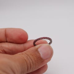 CRIERI Classic Eternity Ring Band In 18Kt Blackened Gold With 0.66 Cwt in Rubies
