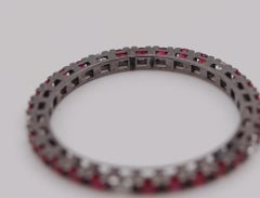 CRIERI Classic Eternity Ring Band In 18Kt Gold With 0.60 Cwt Diamonds & Rubies