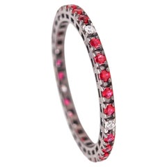 CRIERI Classic Eternity-Ring aus 18-karätigem Gold mit Diamanten und Rubinen (0,60 Cwt)