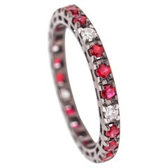 Anillo clásico «Eternity» de CRIERI, en oro de 18 quilates, con diamantes y rubíes de 0,72 Cwt