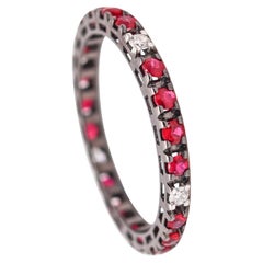 CRIERI Classic Eternity-Ring aus 18-karätigem Gold mit Diamanten und Rubinen (1,10 Cwt)