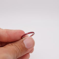 CRIERI Classic Eternity Ring Band In 18Kt White Gold With 1.30 Cwt Red Rubies