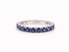 CRIERI Eternity Classic Ring-Band In 18Kt White Gold And 1.80 Cwt Vivid Blue