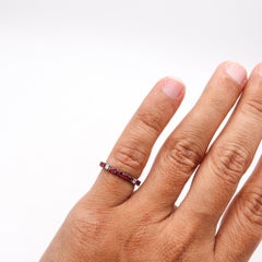 CRIERI Eternity Classic Ring Band In 18Kt White Gold With 1.25 Cwt Vivid Red