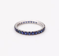 CRIERI Eternity Classic Ring Band en or blanc 18Kt avec 1.76 Cwt Vivid Blue