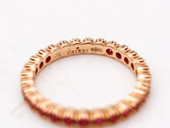 CRIERI Eternity Classic Ring Band In 18Kt Yellow Gold With 1.35 Cwt Vivid Red